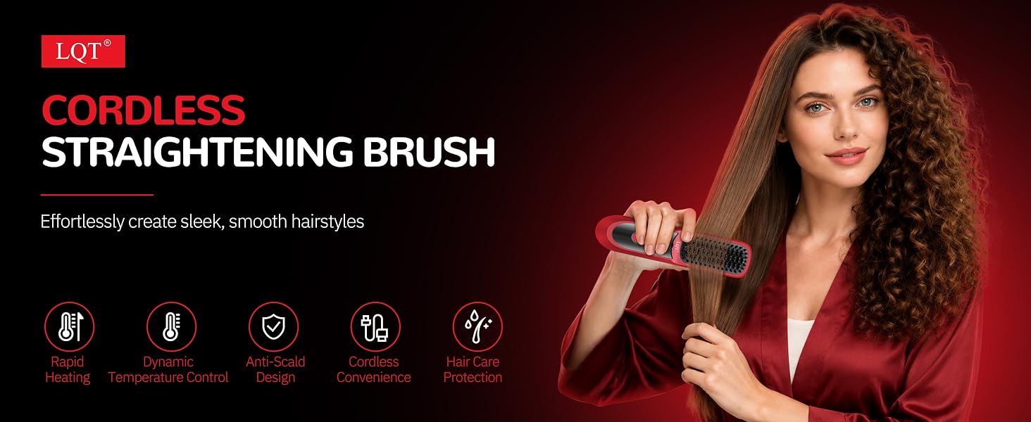 LQT Cordless Hair Straightener Brush