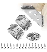 SOPAMI Universal Stainless Steel Corner Brackets 20PCS, Heavy Duty L Shape Furniture Corner Brace...