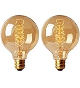 CTKcom G30 Edison Globe Bulbs (2 Pack)- G95 E26 Antique Bulb 40W Equivalent Warm White Lamps,Spir...