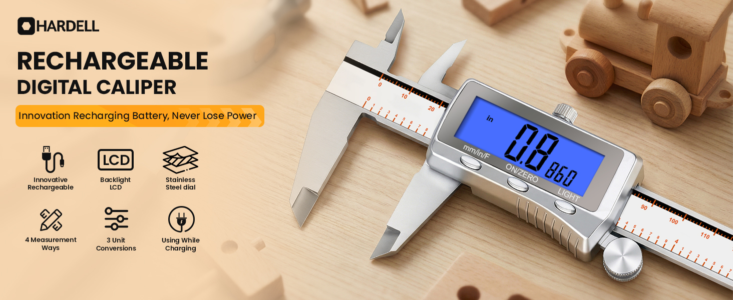 Rechargeable Digital Caliper With Backlit