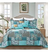 BEDIFANY 3 Pieces Cotton King Size Quilt Sets, King Bedspread Lightweight Quilted Reversible Cove...