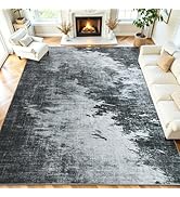 4x6 Area Rugs for Living Room, Washable Abstract Soft Bedroom Rug Non-Slip Low Pile Stain Resista...