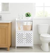 ShellKingdom Bathroom Storage Cabinet, Free Standing Floor Cabinet, Home Storage Shelf with Drawe...