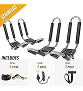 2 Pair Powder-Coated Stainless Steel Kayak J-Bar Roof Rack with Car Top Mount Carrier for Canoe, ...