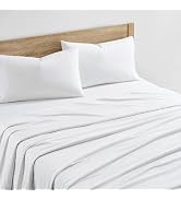 Brookstone Queen Sheet Set - 4-Piece Cooling Comfort Bed Sheets - White