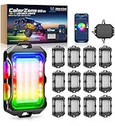 MICTUNING Q2 MAX RGB+IC Rock Lights - 12 Pods Multi-Color Zone Chasing Ultra-Bright Underglow Neo...