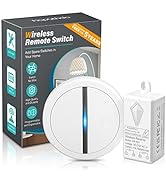 HAPYTHDA Wireless Light Switch, No in-Wall Wiring Required Wireless Switch, Waterproof Remote Con...