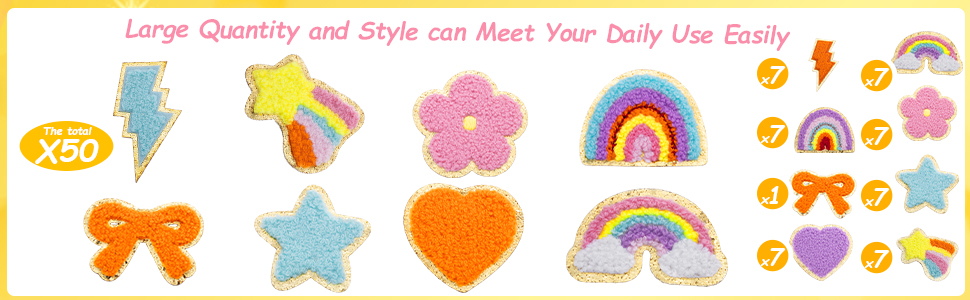 Preppy Cute Chenille Patches