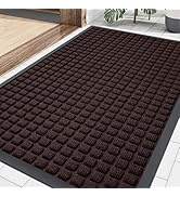 Smiry Front Door Mat Outside Entrance, Heavy Duty Natural Rubber Doormat, Non Slip, Trap Dirt and...