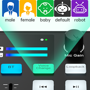 gaming audio mixer rgb xlr audio interface bluetooth sound board sound card dj controller mixer