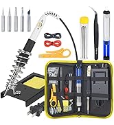 Wmore Soldering Iron Kit, 60W Adjustable Temperature Soldering Iron for DIY Project 14 in 1 Kit