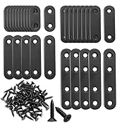 mankk 86PCS Black Straight Flat Metal Bracket Mending Plates Stainless Steel Flat Brace Brackets ...