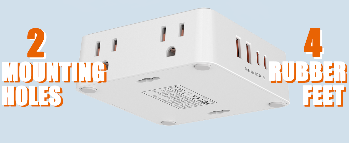 2 Prong Power Strip 2 Prong to 3 Prong Outlet Adapter surge protector