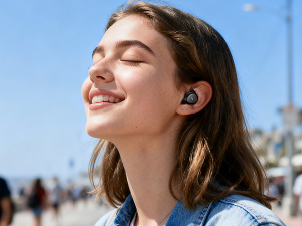 Ergonomic in-ear wireless earbuds worn comfortably for secure everyday listening