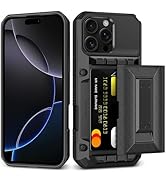 SAMONPOW for iPhone 16 Pro Case Wallet with Card Holder [4 Cards] &amp; Stand &amp; Military-Grade Protec...