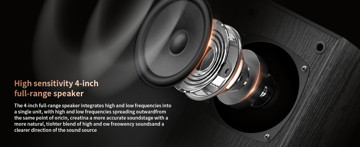 4-inch full-range speaker with combined midrange and treble