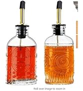 Baalaka 2 Pack Glass Coffee Syrup Dispenser Bottles Set, 7 OZ Simple Syrup Bottles with Metal Pou...
