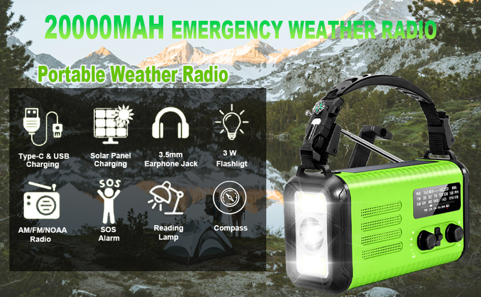 20000MAH emergency weather radio
