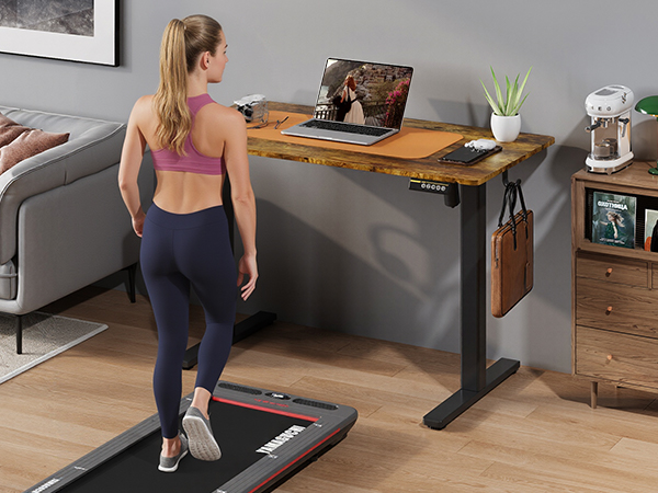 desk table standing adjustable gaming computer office stand height electric wheels home rolling up