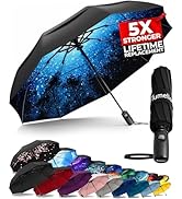 TUMELLA Strongest Windproof Travel Umbrella (Compact, Superior &amp; Beautiful), Small Strong but Lig...