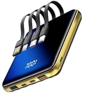 Kelaien 10000mAh Portable Charger, Built-in Cable Power Bank, 22.5W Fast Charging Power Supply, S...