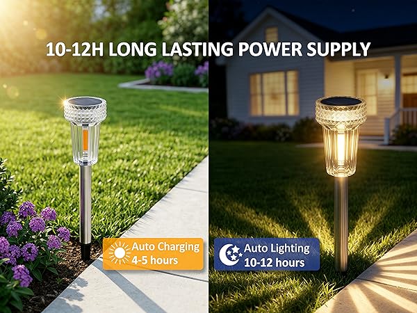 solar pathway lights automatic charging in daytime and auto lighting at night