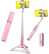 COLOR LIZARD Phone Tripod &amp; Selfie Stick, 33" Extendable Self Stick Tripod with Remote for iPhone...