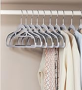 SONGMICS Pack of 50 Coat Hangers, Heavy-Duty Plastic Hangers, Non-Slip, Space-Saving Clothes Hang...