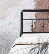 Lutown-Teen 12 Inch Twin Bed Frames with Victorian Vintage Headboard and Footboard, No Box Spring...