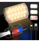 Skyfire Magnetic Camping Light with Mini Keychain Flashlight,3Colors 4000 Rechargeable Camping La...
