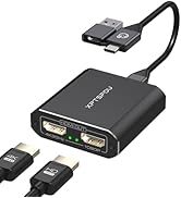 XPTSFDU USB C to HDMI Splitter Extended Display for Dual Splitter USB 3.0 to Dual HDMI Adapter 4K...
