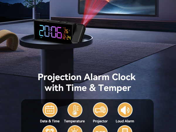 Projection Clock for Bedroom Ceiling