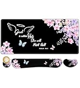 ARTSO Large Mouse Pad Keyboard Wrist Rest Support Combo, Memory Foam Wrist Pad, Extended Desk Mat...