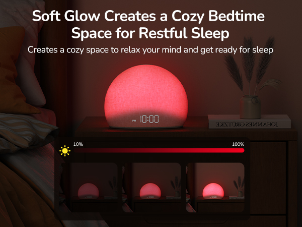 Soft glow creates a cozy bedtime space for restful sleep