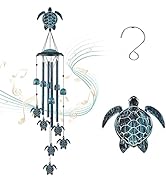 LESES Wind Chimes Sea Turtle Wind Chime for Outside with 4 Aluminum Tubes, Windchimes Outdoors Cl...
