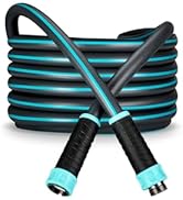 Garden Water Hose, Durable Heavy Duty Hybrid Material, Kink-Free with Swivel Grips and Anodized C...