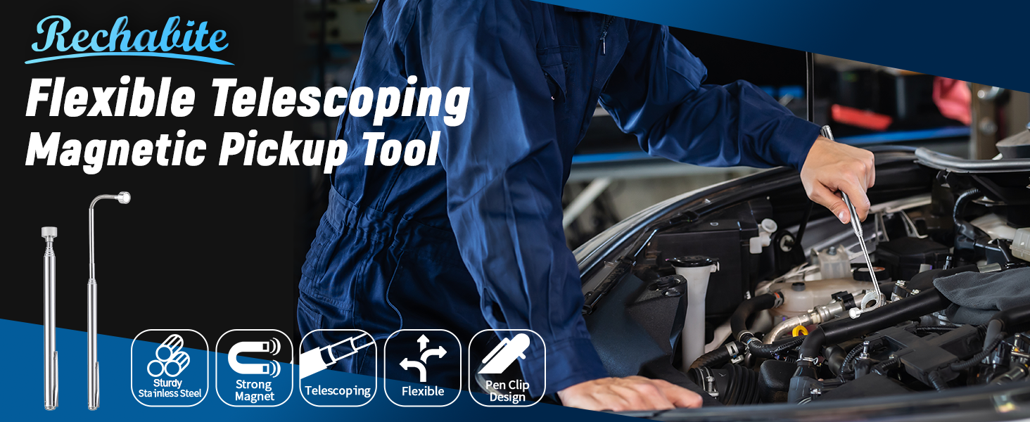 telescoping magnetic pickup tool flexible bendable