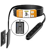 CABOCASA 3FT Ultra Flat Plug Extension Cord Power Strip with 3 Outlets, Patented Detachable Ultra...