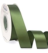 Ribbli Moss Green Satin Ribbon,Double Faced Satin 1 inch x Continuous 25 Yards,Use for Bows Bouqu...