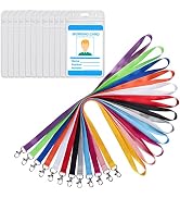 YOUOWO Lanyards with ID Badges Holder Vertical 12 Pack Multicolor Lanyard with ID Badge Holder Ne...