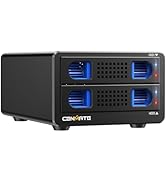 CENMATE Aluminum 2 Bay Hard Drive Enclosure with Cooling Fan for 2.5“/3.5" SATA HDD/SSD with USB ...