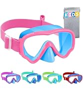 Vvinca Kids Swim Goggles with Nose Cover, Snorkel Diving Mask Fabric Strap Anti Fog Anti Shattere...