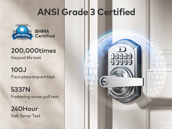 Certified Grade 3 high-security lock