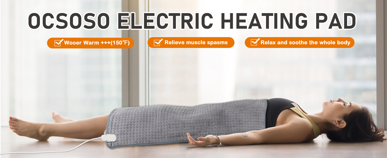heating pad for back, heating pad for period cramps, heating pad for neck and shoulders and back