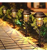 LETMY Solar Outdoor Lights, 8 Pack Bright Solar Pathway Lights Outdoor Waterproof, Up to 12 Hrs A...