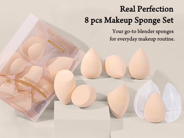 Real Perfection Makeup Sponge Set Blender Sponges Beauty Blenders Beauty Sponges Beige