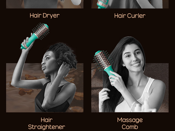4-in-1 Dual Voltage mini blow dryer brush