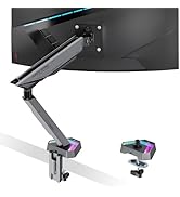 ARES WING RGB Single Monitor Arm Desk Mount for 17-45 inches Flat and Curved Monitors, Holds 35.2...