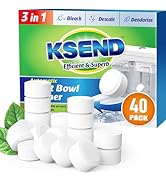 Ksend Toilet Bowl Cleaner Tablets 40 PCS - Automatic Toilet Bowl Cleaners with Bleach, Slow-Relea...