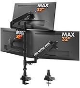 Triple Monitor Mount for up to 32-inch Screens – Heavy Duty Ultrawide Stand with Fully Adjustable...